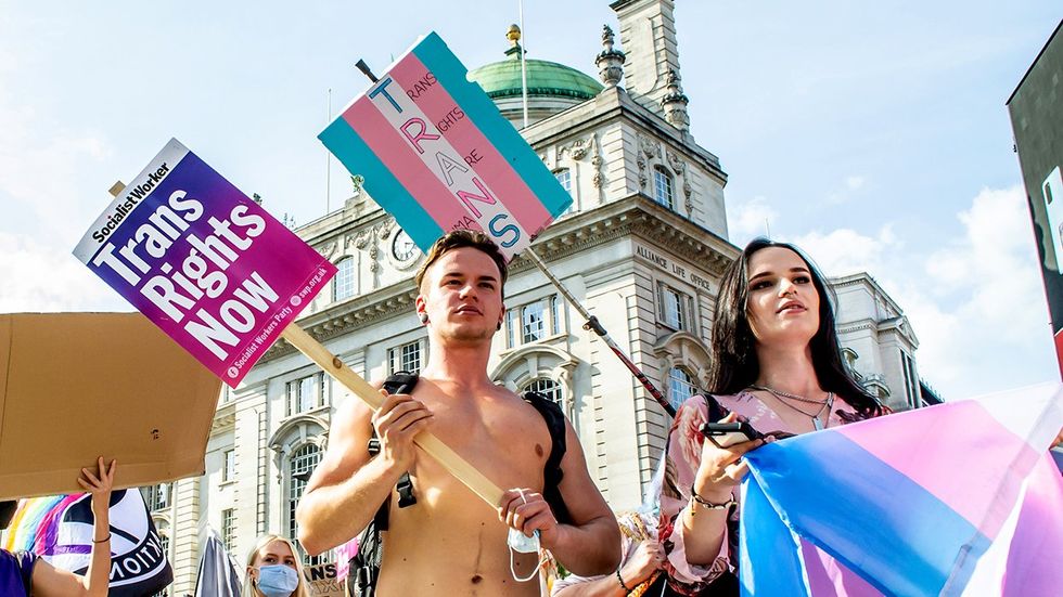 Trans Pride march transgender rights europe PICCADILLY CIRCUS LONDON ENGLAND