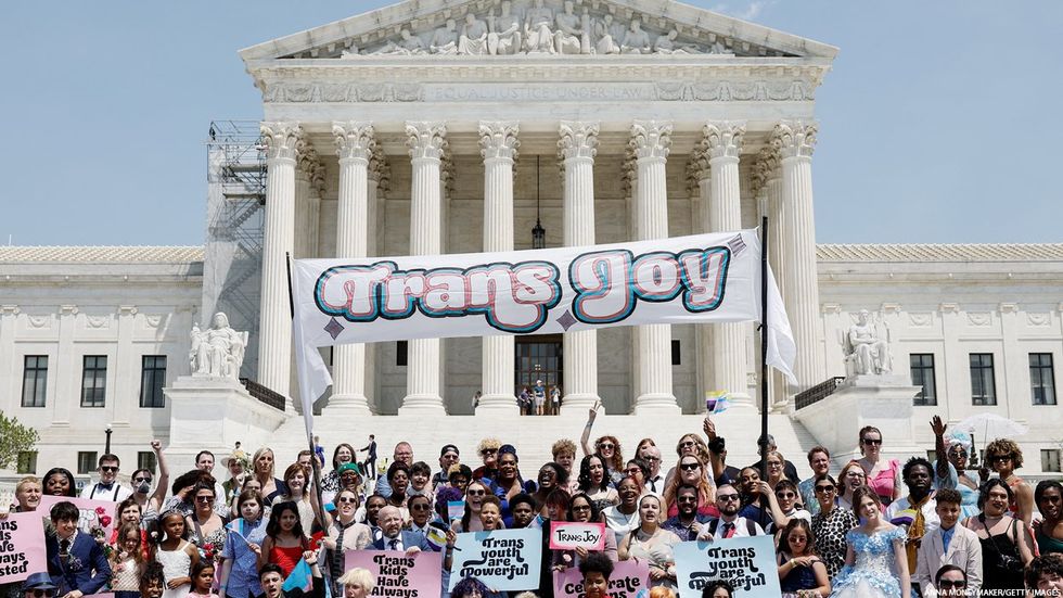 Trans rights demonstrators at Supreme Court