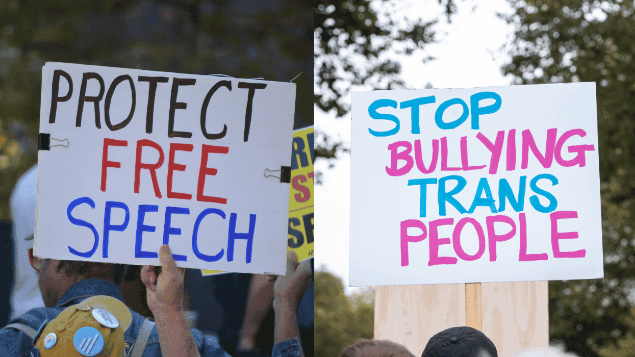 trans rights signs