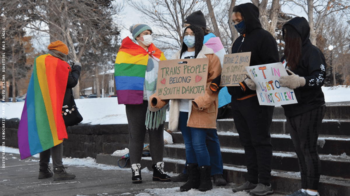 trans South Dakotans protesting