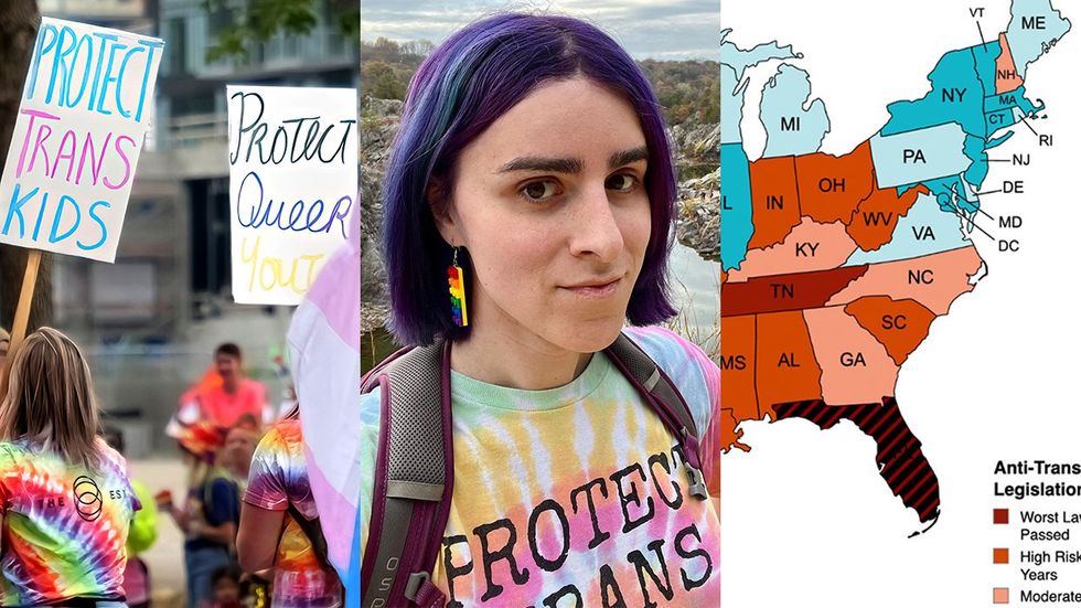 Transgender LGBTQ youth support march journalist Erin Reed Anti trans legislation map