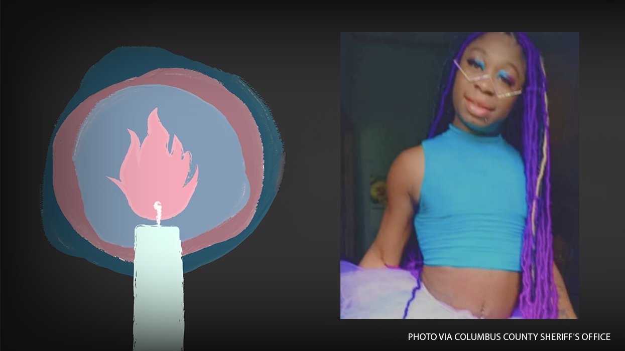 transgender memorial candle alongside Ervianna Baydee Johnson of North Carolina