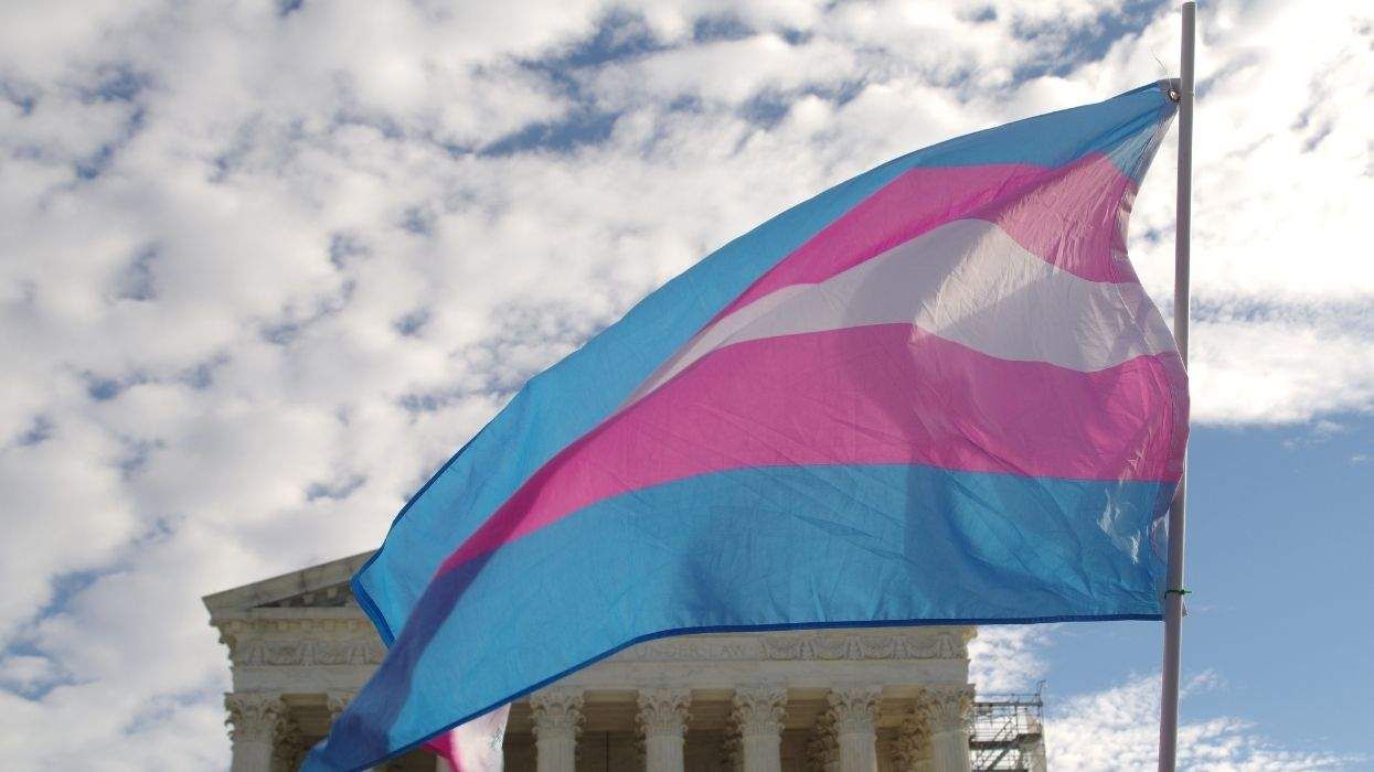 Transgender Pride flag at Supreme Court