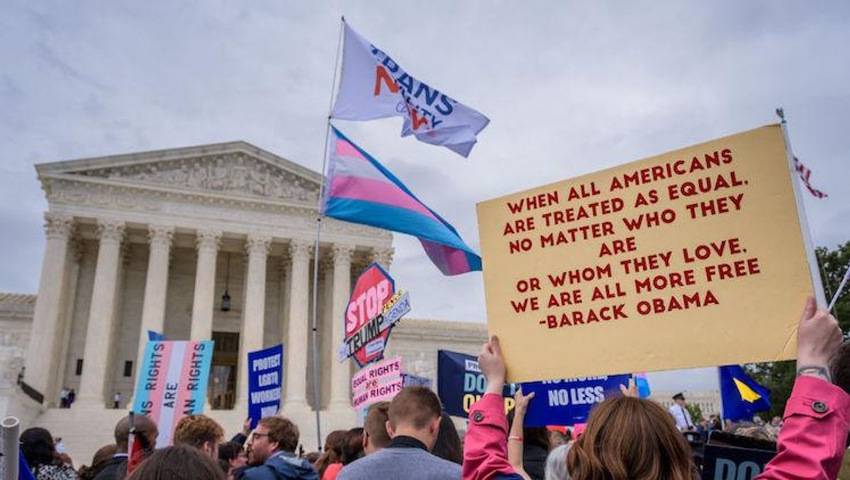 Transgender rights protest at U.S. Supreme Court