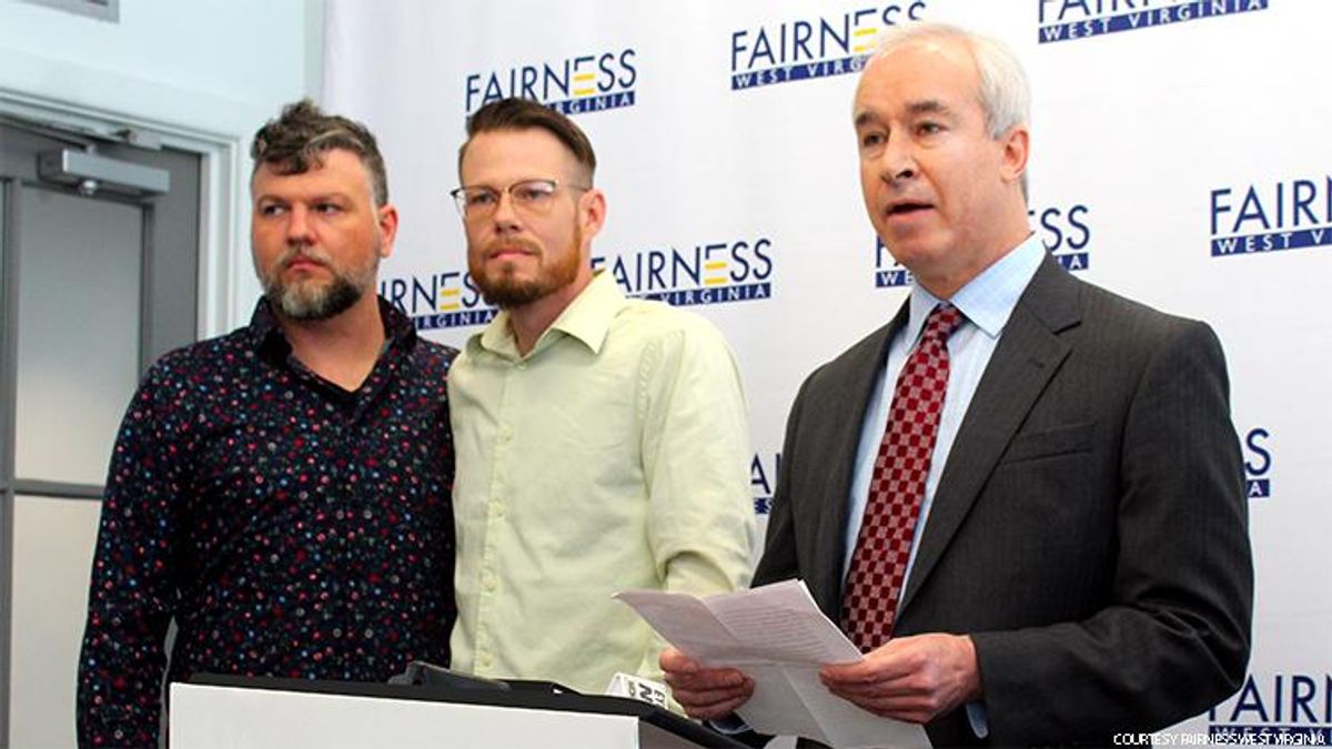 Trevor Anderson with partner and director of Fairness West Virginia