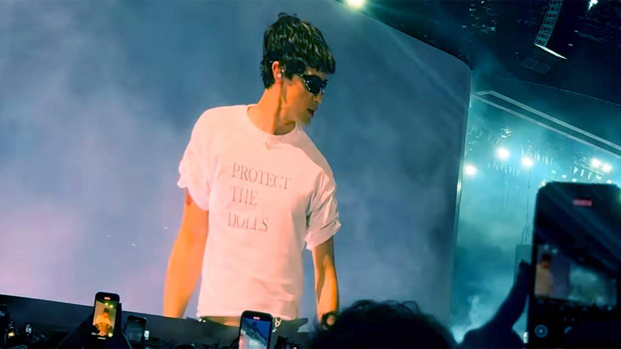 Troye Sivan Protect The Dolls Shirt live onstage with charli xcx coachella 2025
