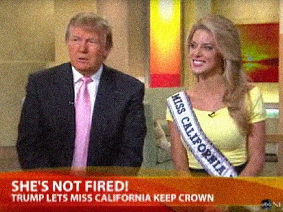 Trump Supports Antigay Miss California, Then Doesn't