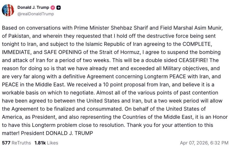 trump truth social post