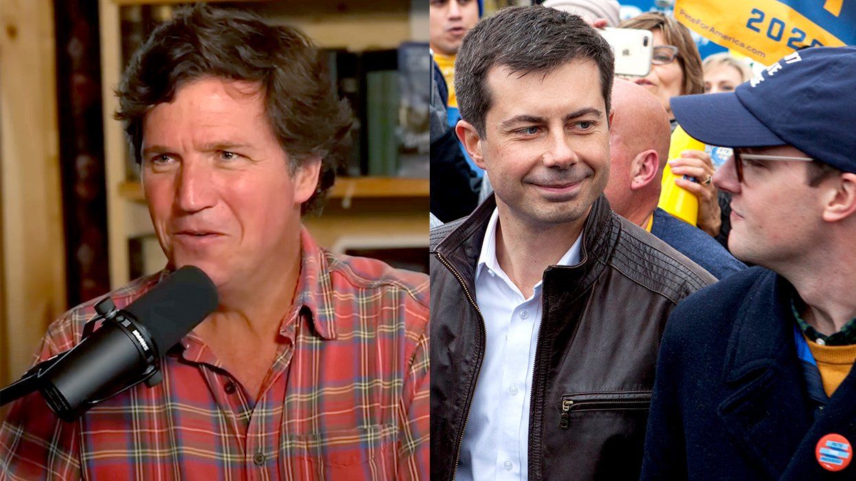 Tucker Carlson Podcast episode Pete Buttigieg campaign trail husband Chasten