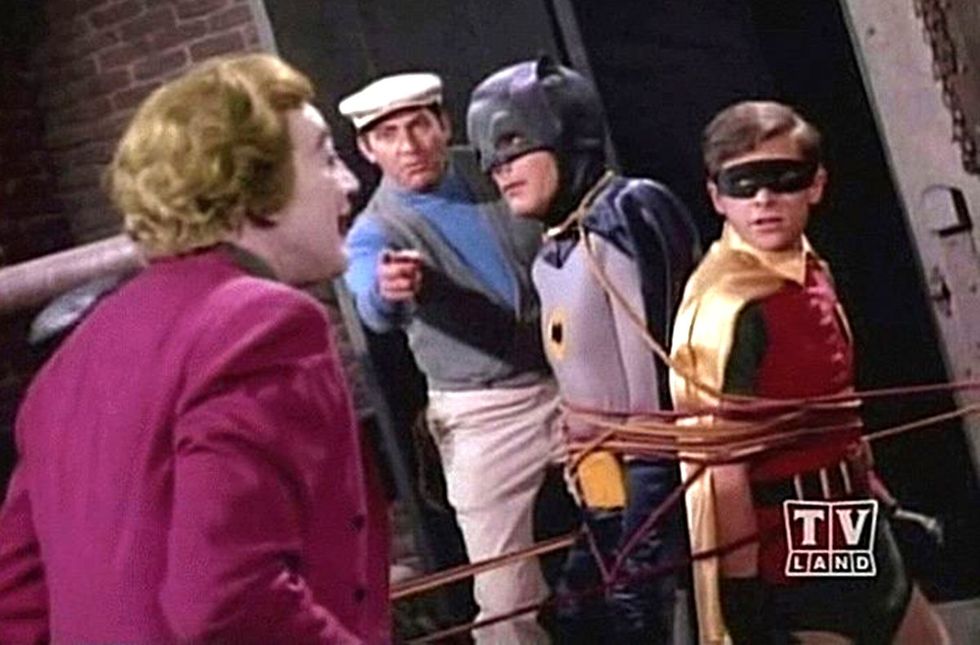 tv land scene from vintage batman and robin show