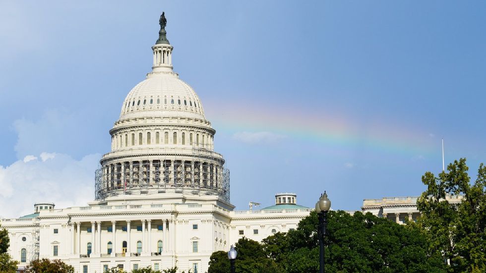 U.S. Capitol and rainbow