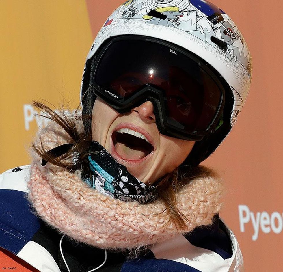\u0160\u00e1rka Pan\u010dochov\u00e1, an out Olympian of the Czech Republic, looks at her score during the women's slopestyle final at Phoenix Snow Park.