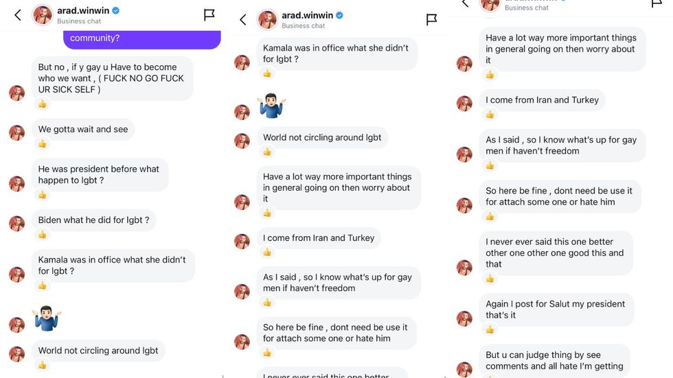 \u200bArad Winwin via Instagram\u200b DMs