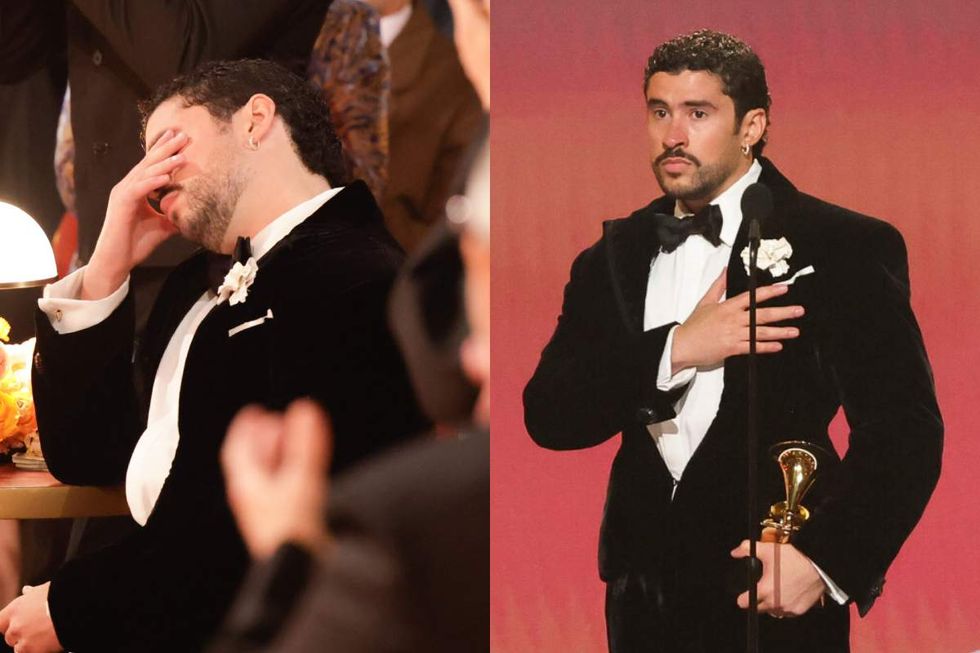 \u200bBad Bunny's reaction and acceptance speech for the 2026 Grammy Award for Album of the Year