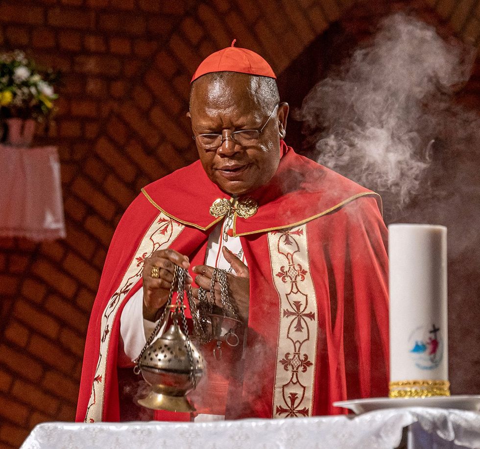 \u200bCongolese Cardinal Fridolin Ambongo Besungu leads a mass