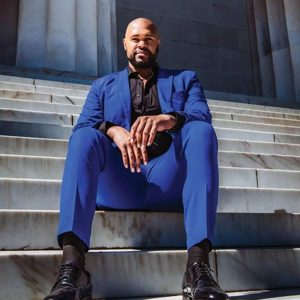 \u200bDeondre Moore on the steps of the Lincoln Memorial in Washington DC
