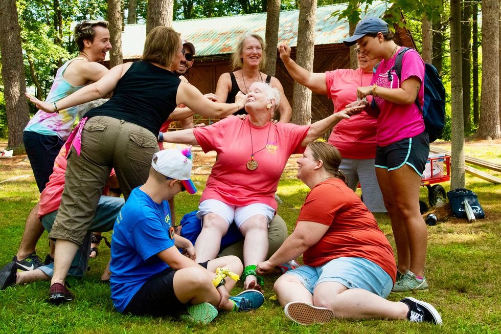 \u200bLGBTQ+ adults having fun at adult summer camp