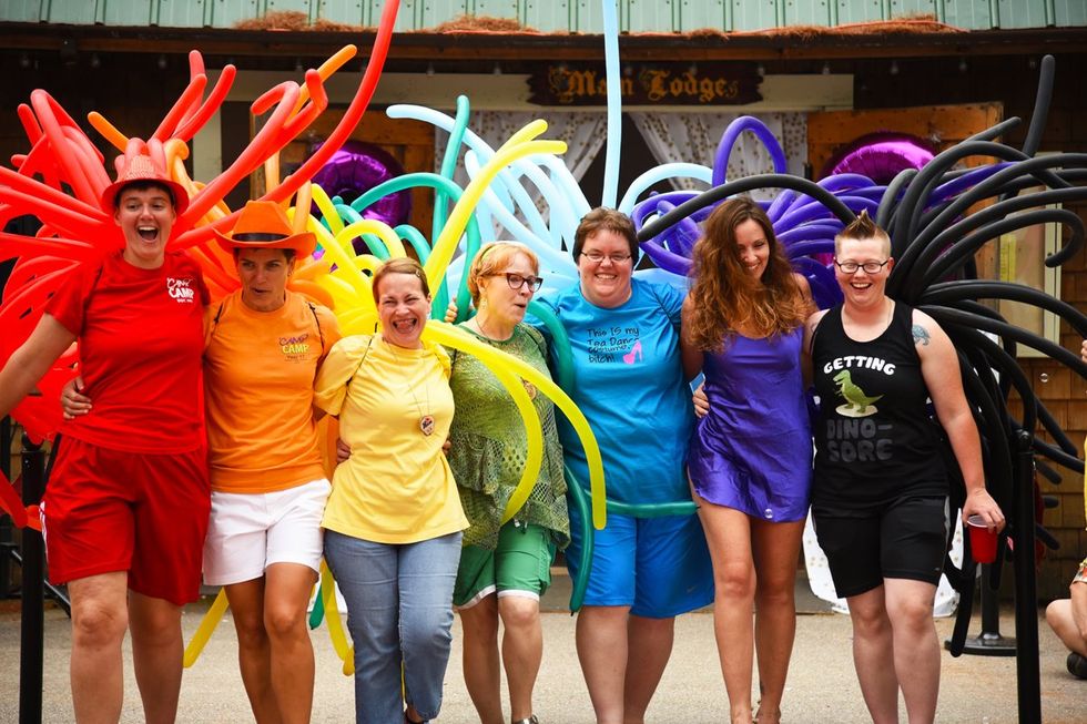 \u200bLGBTQ+ adults having fun at adult summer camp