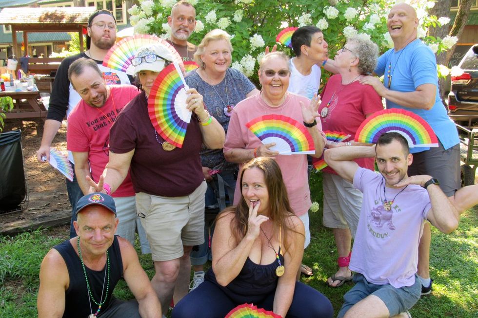 \u200bLGBTQ+ adults having fun at adult summer camp