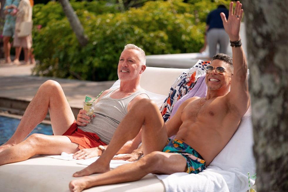 \u200bMichael McDonald and Wilson Cruz in Mother of the Bride