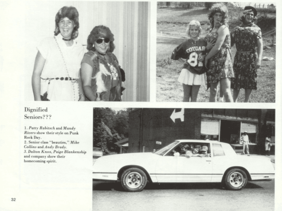 \u200bRep. Mike Collins in drag in his high school yearbook.