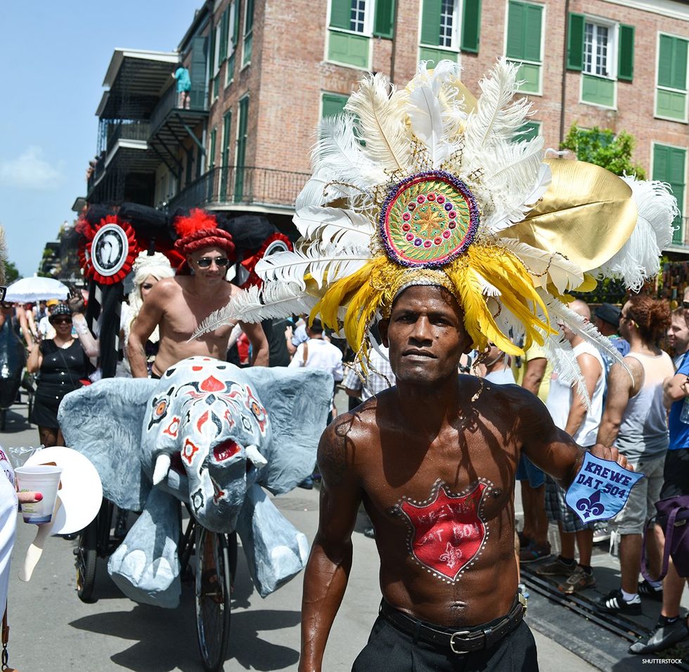 \u200bRevelers parade through the French Quarter during Southern Decadence in New Orleans. File photo.