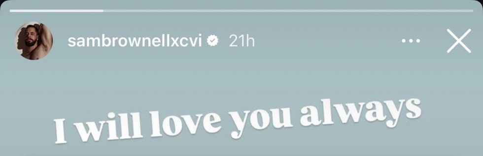 \u200bSam Brownell shares Instagram story mourning the loss of his real-life partner, Koby Falks