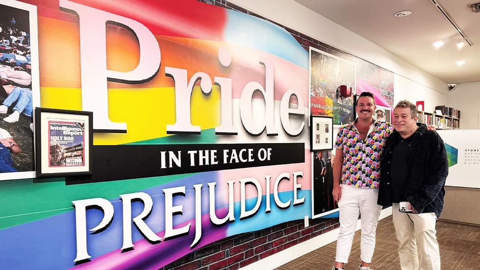 \u200bStonewall Museum CEO Robert Kesten with travel influencer Ravi Roth