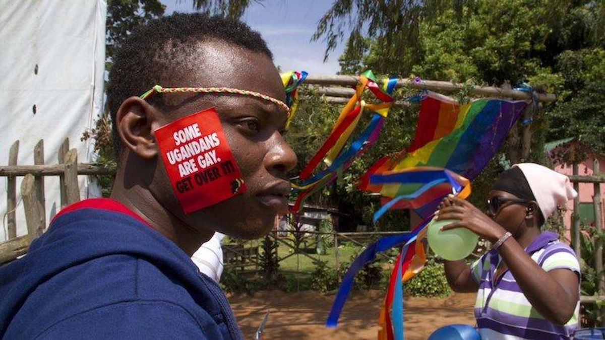 Ugandan man participates in a Pride celebration