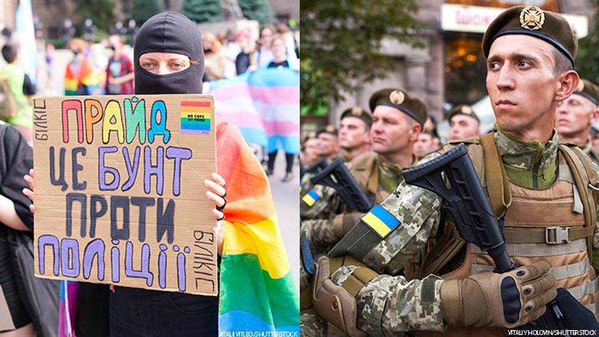 Ukrainian activists and soldiers