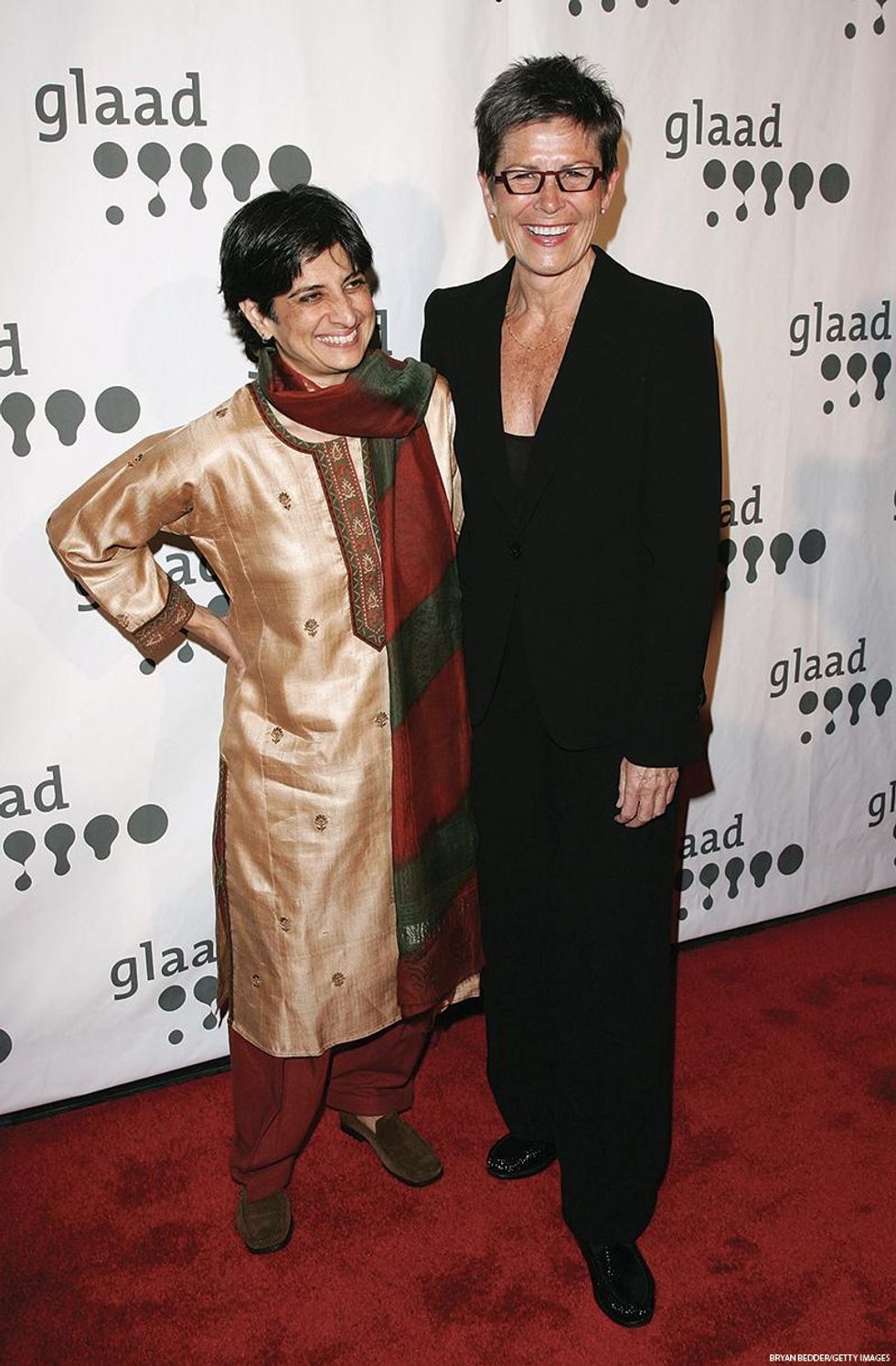 Urvashi Vaid (l); Kate Clinton (r)