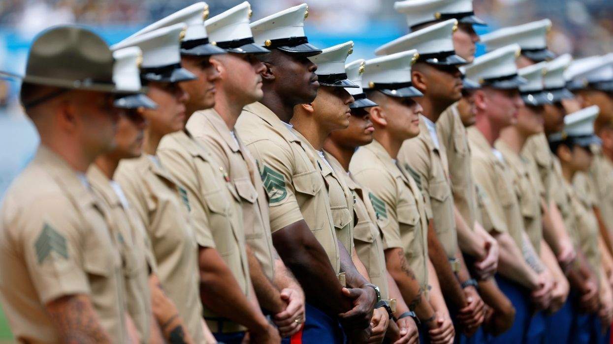us marine corps troops standing in a line