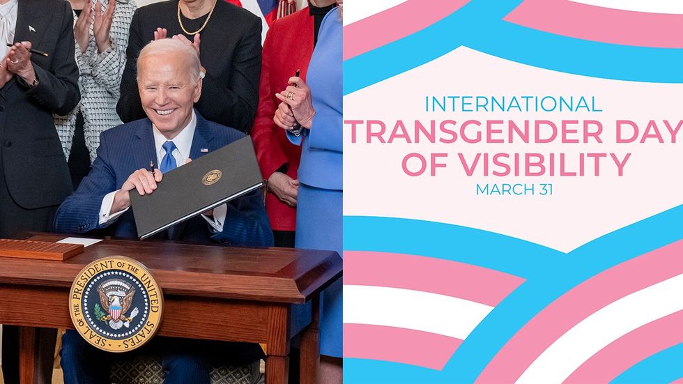 USA President Joe Biden signing White House proclamation March 31st Transgender Day of Visibility