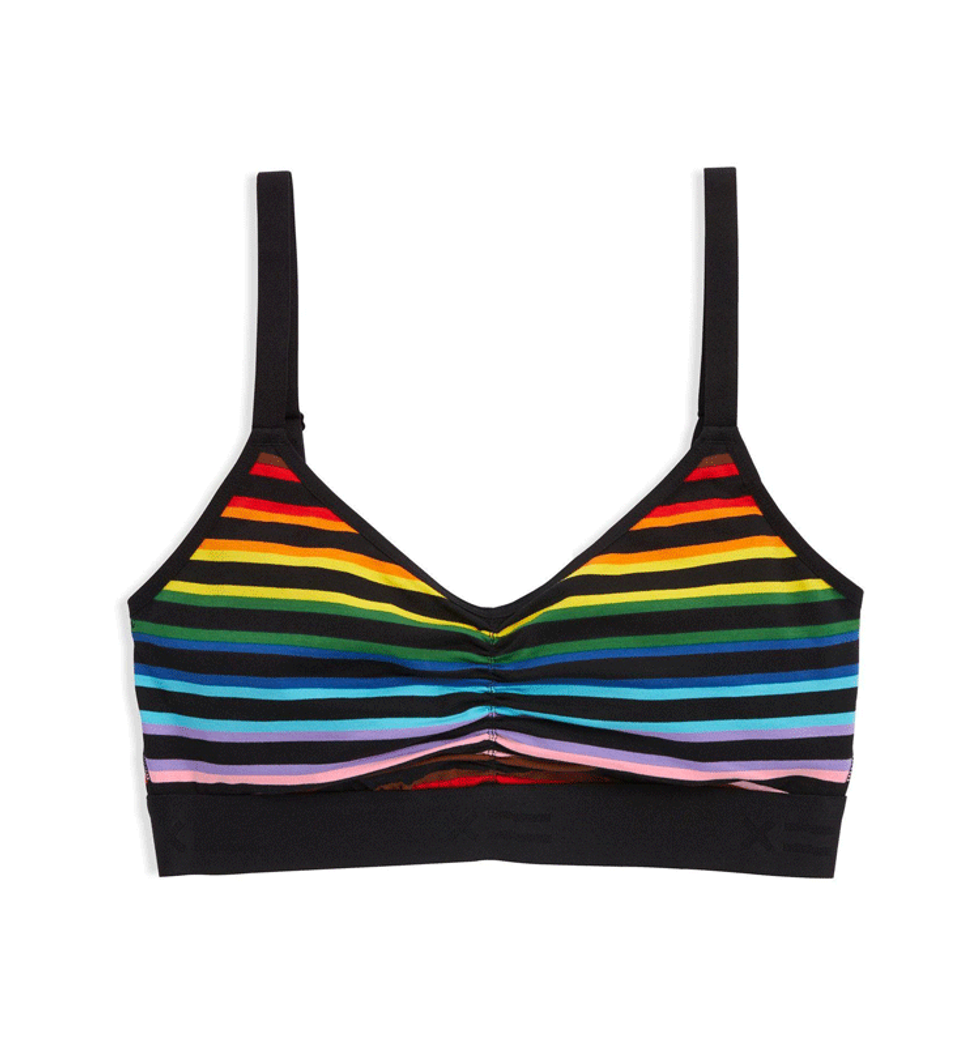 V-Neck Bralette in Progress Pride Stripes