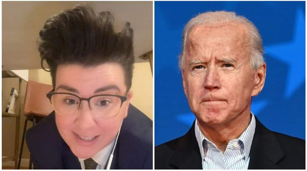 V Spehar and Joe Biden