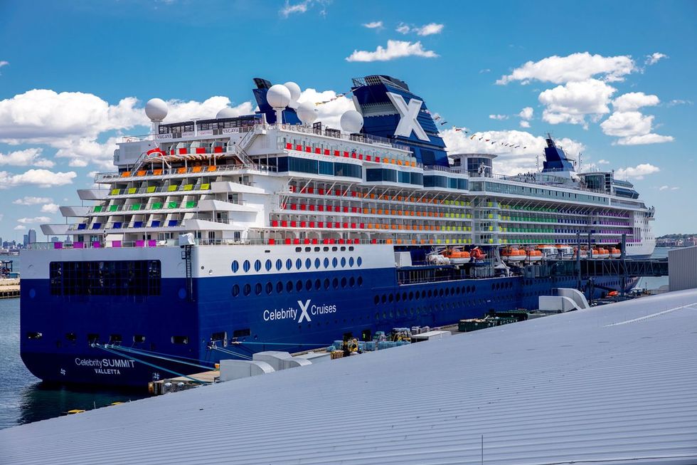 VACAYA Celebrity Cruises ship with rainbow flags