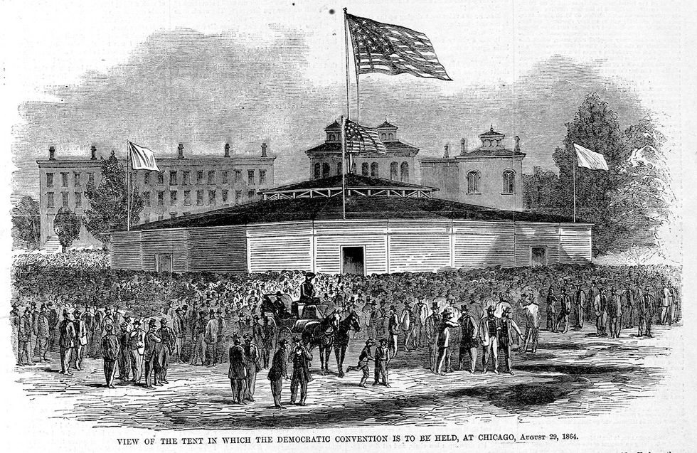 View of the Tent in Which the Democratic Convention is to Be Held Chicago 1864