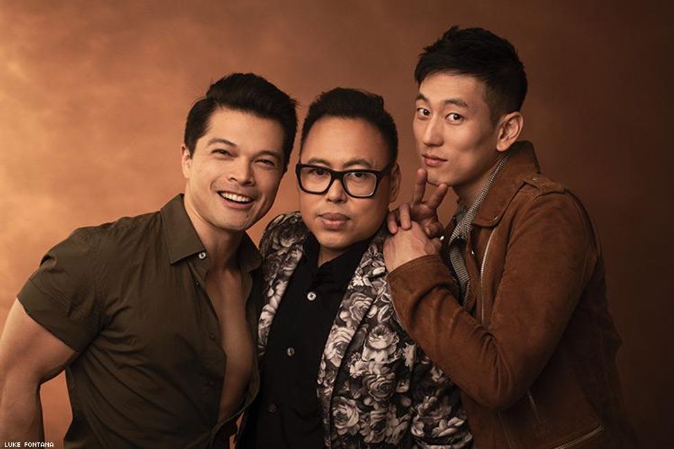 Vincent Rodriguez, Nico Santos, and Jake Choi photographed by Luke Fontana