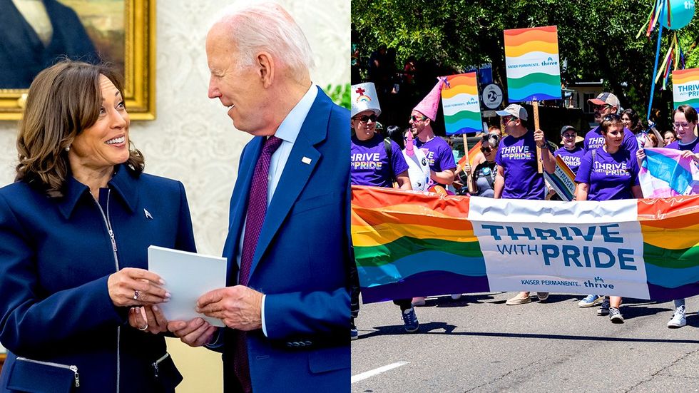 VP Kamala Harris POTUS Joe Biden significantly strengthen protections healthcare discrimination especially LGBTQ community Sacramento Kaiser Permanente rainbow banner Pride parade
