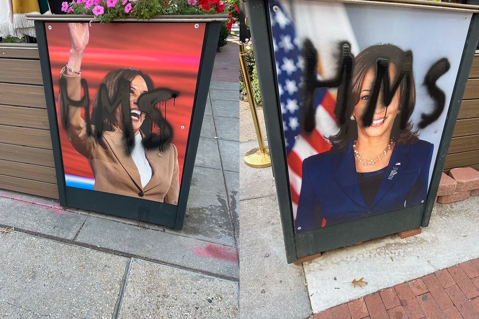 Washington DC Little Gay Pub Kamala Harris photos vandalized