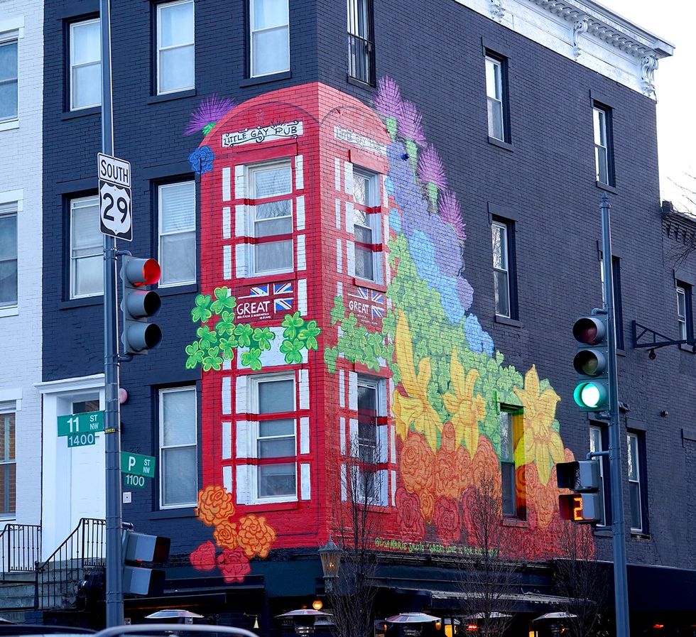 Washington DC Little Gay Pub Rainbow Mural LGBTQ support UK embassy ribbon cutting ceremony