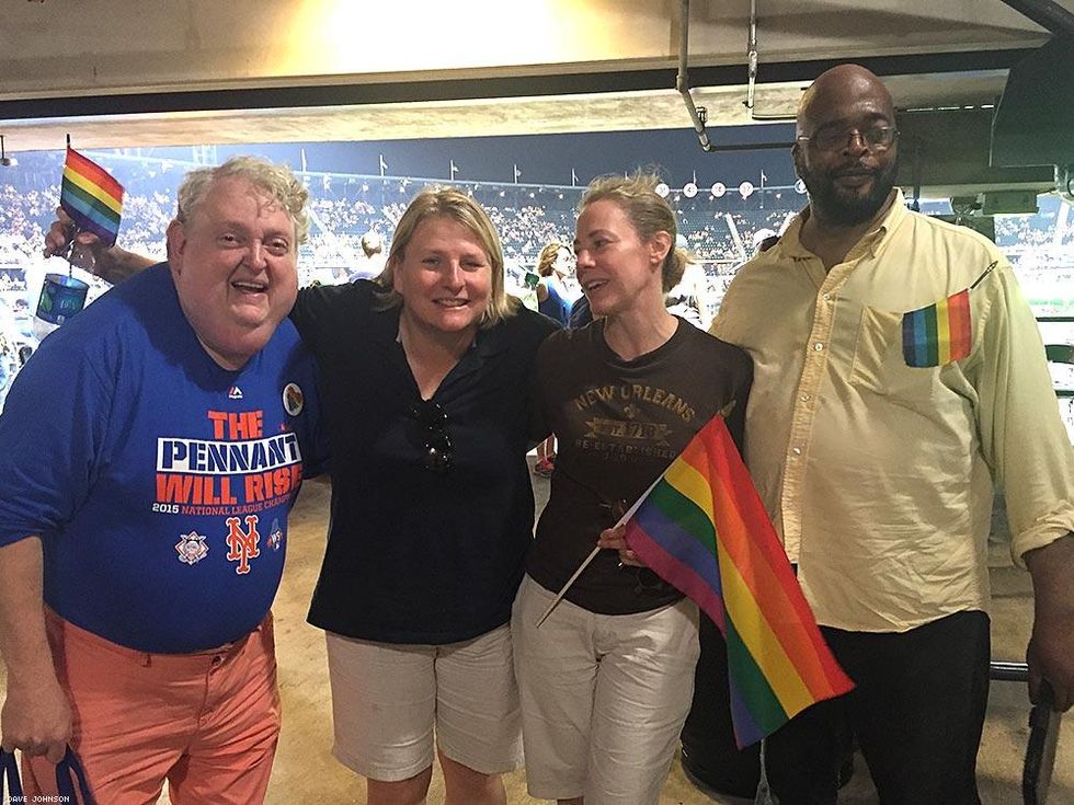 Waving the flag at Citi Field.