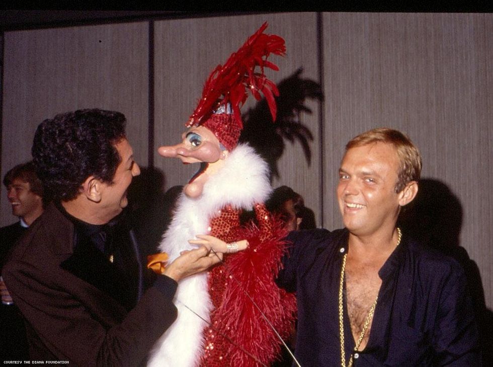 Wayland Flowers (far right) and Madame entertain the troops.