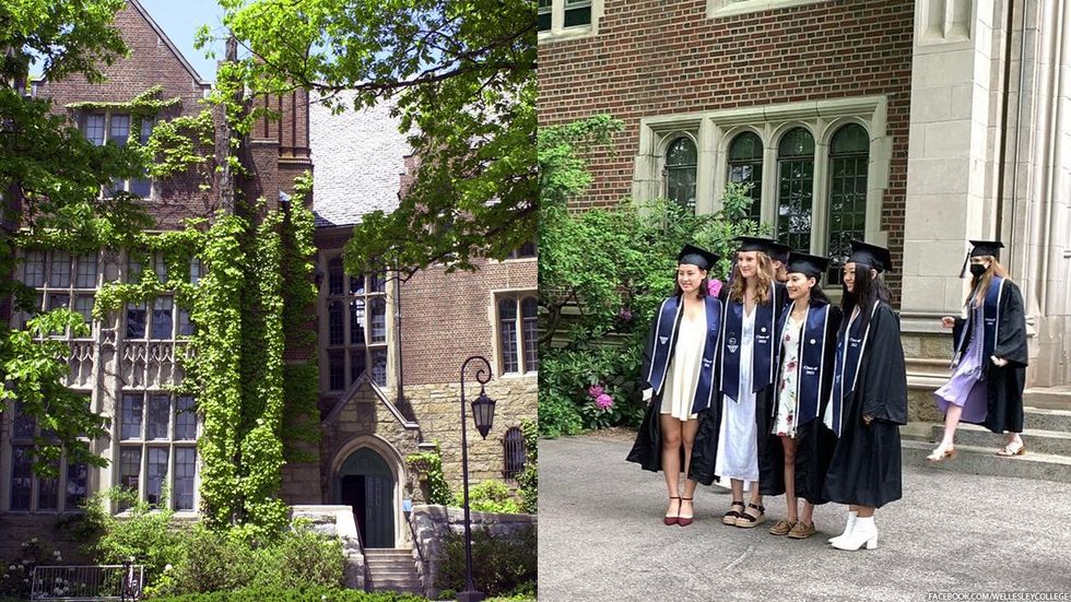 Wellesley College (left); students (right)