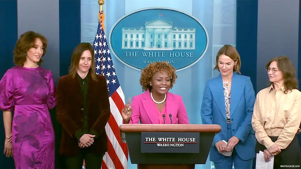 White House Press Briefing featuring Karine Jean-Pierre and the cast of The L Word: Generation Q