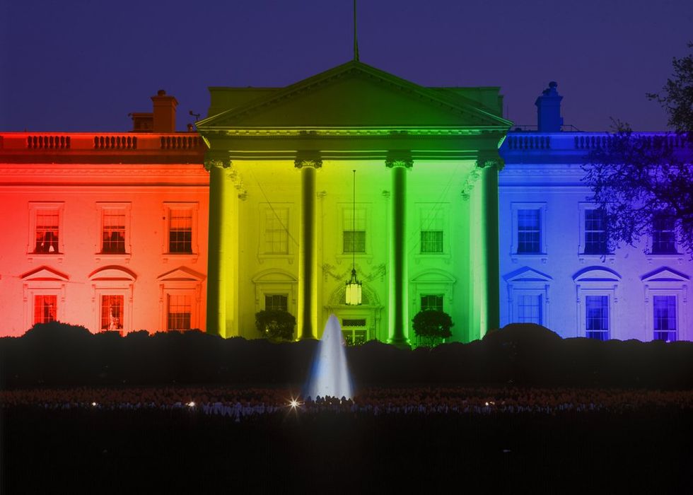 White House rainbow lights