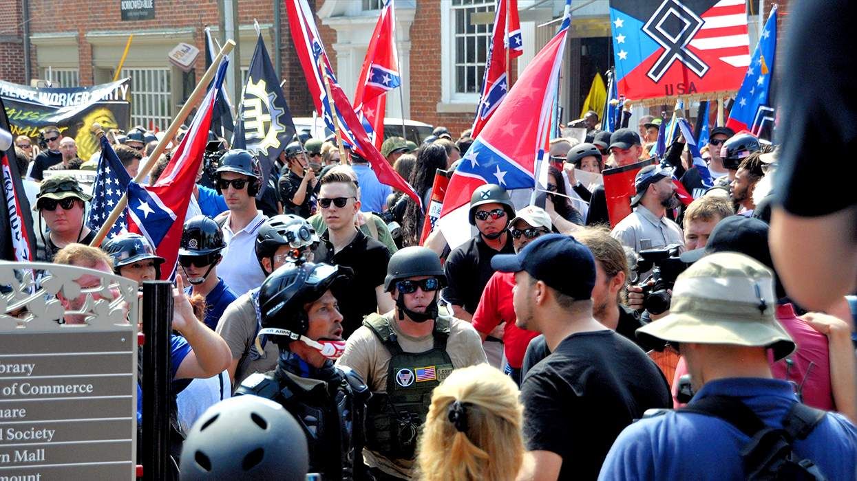 White nationalists and counterprotesters clash during a rally that turned violent Charlottesville Virginia 2017