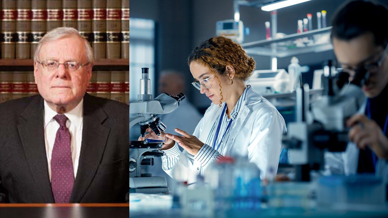 William Glover Young Judge, U.S. District Court for the District of Massachusetts alongside medical researchers in a laboratory