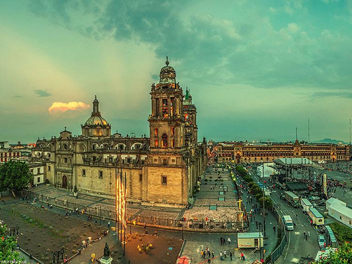 Zocalo Square and Metropolitan Cathedral of Mexico City