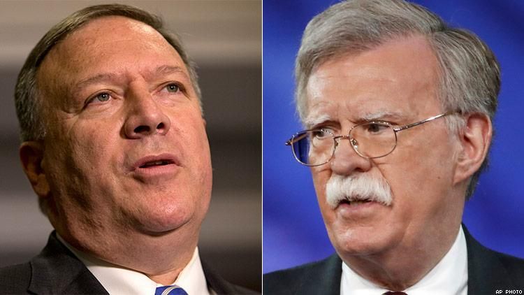 John Bolton and Mike Pompeo